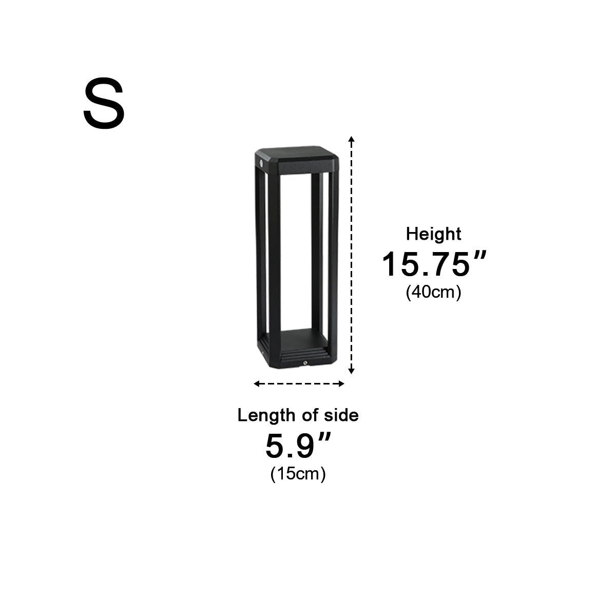 Square Minimalist Waterproof Stainless Steel Black Pathway Lights