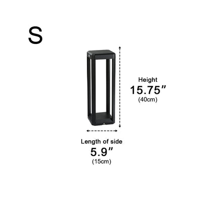 Square Minimalist Waterproof Stainless Steel Black Pathway Lights