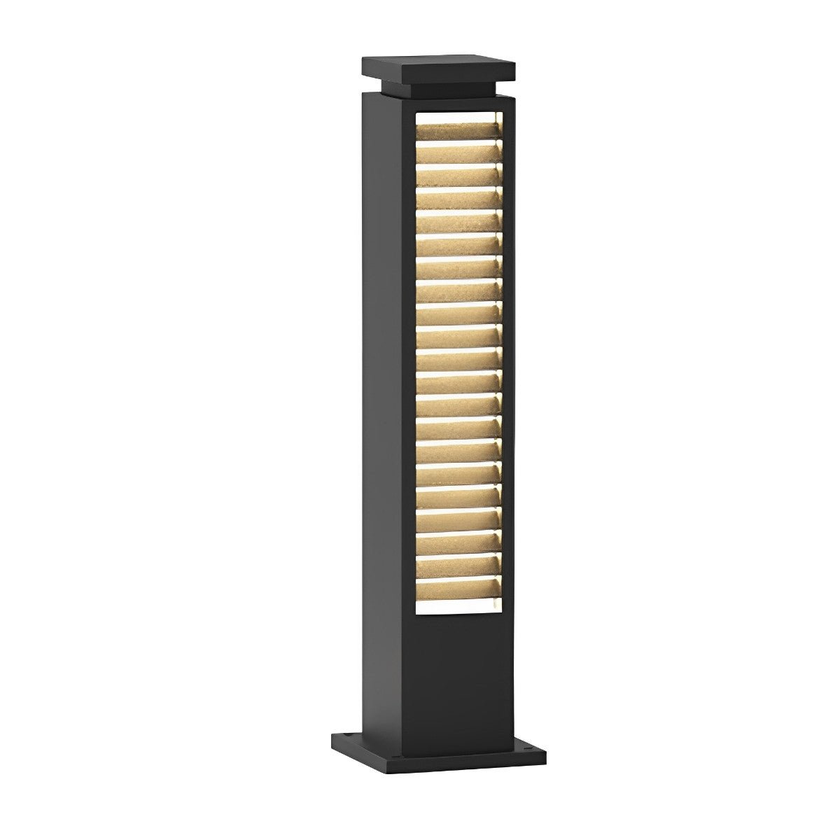 Square Outdoor Post Cap Lights Black Stripe LED Post Solar Light