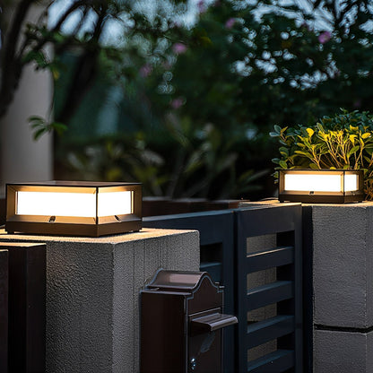 Square Waterproof Black Modern Waterproof  Post Cap Lamp Light