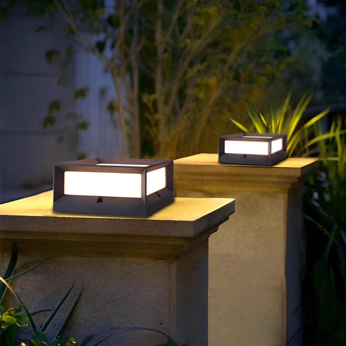 Square Waterproof Black Modern Waterproof  Post Cap Lamp Light