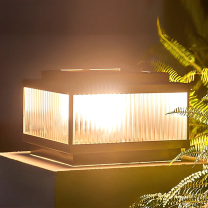 Square Waterproof Intelligent Timing Modern Fence Post Lights Pillar Lamp