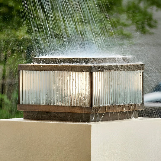 Square Waterproof Intelligent Timing Modern Fence Post Lights Pillar Lamp