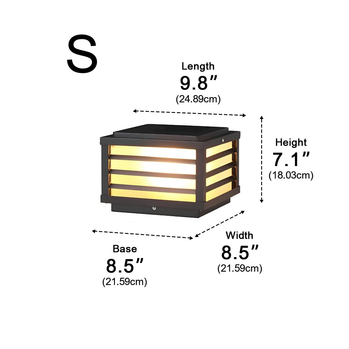 Square Waterproof LED Dimming Modern Fence Post Lights