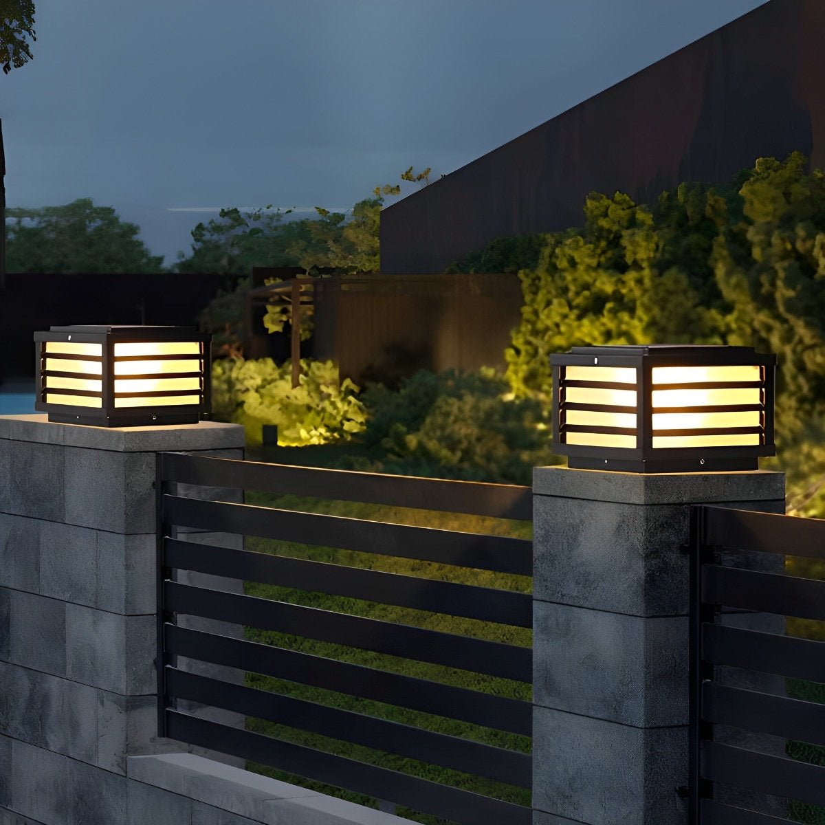 Square Waterproof LED Dimming Modern Fence Post Lights