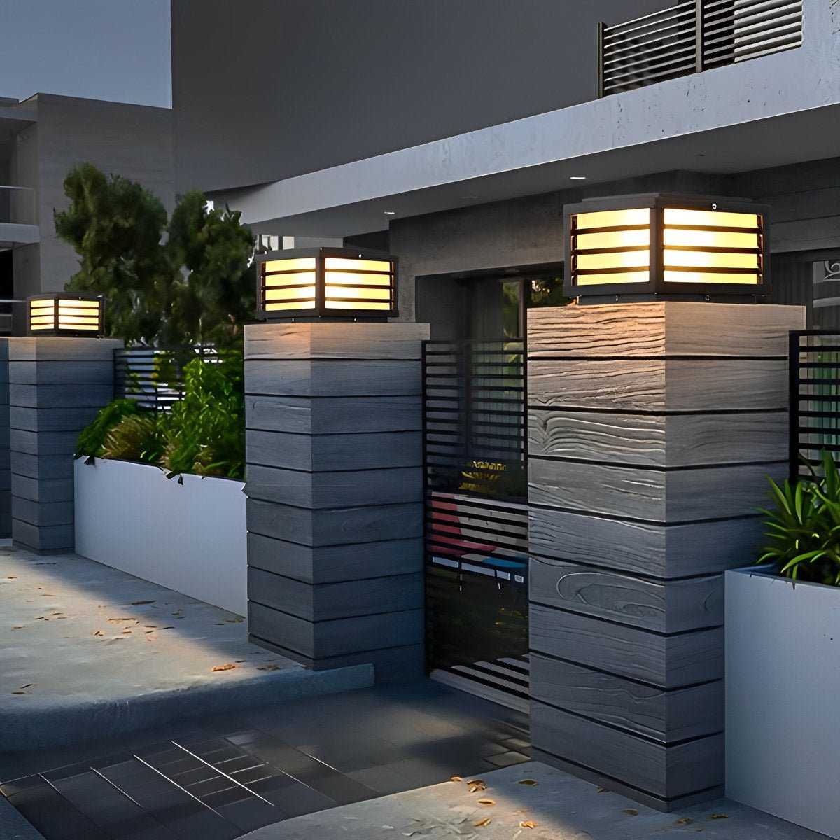 Square Waterproof LED Dimming Modern Fence Post Lights