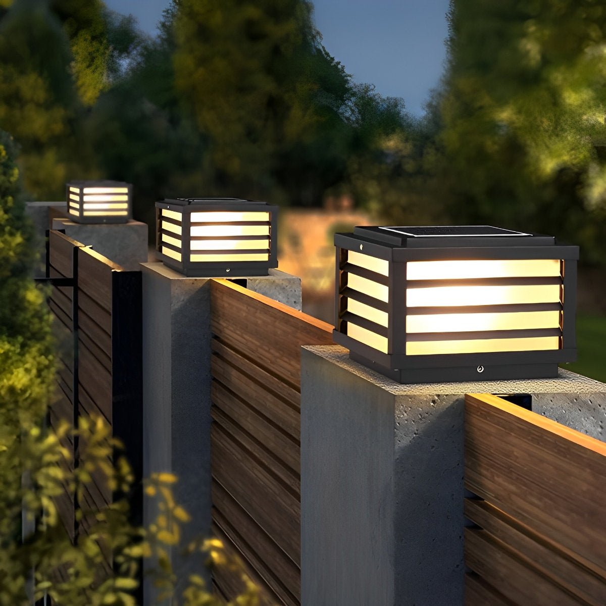 Square Waterproof LED Dimming Modern Fence Post Lights