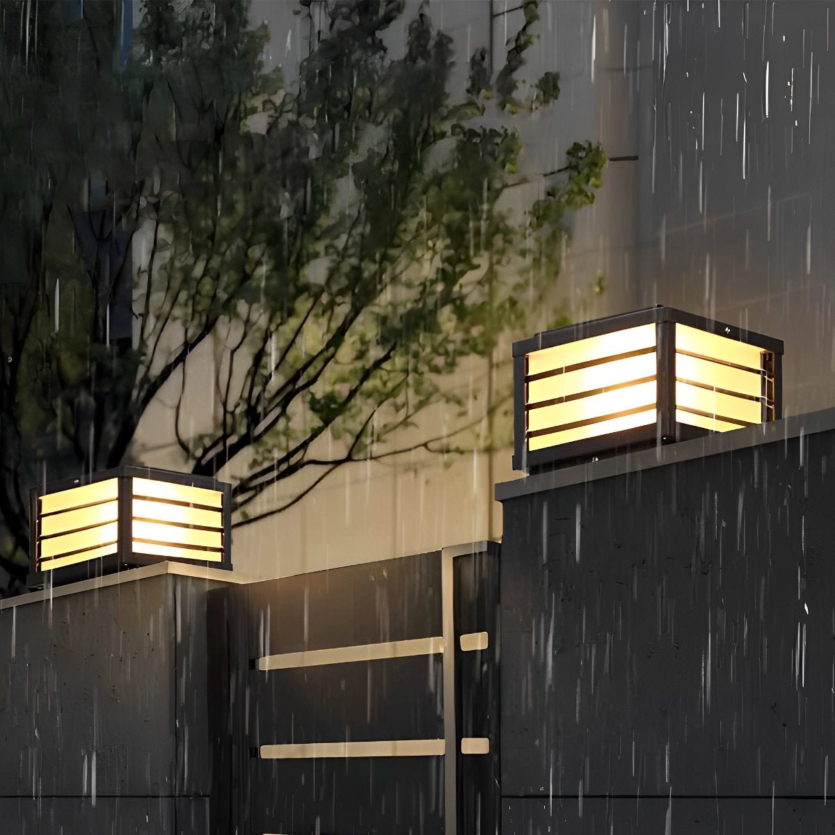 Square Waterproof LED Dimming Modern Fence Post Lights