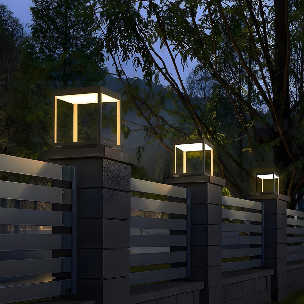 Stainless Steel Waterproof Square Hollow LED Outdoor Post Lights