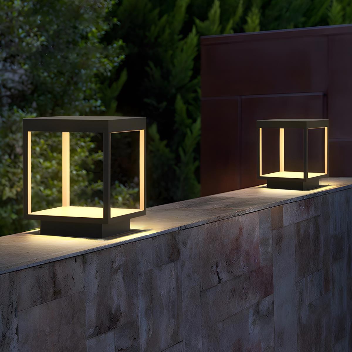Stainless Steel Waterproof Square Hollow LED Outdoor Post Lights