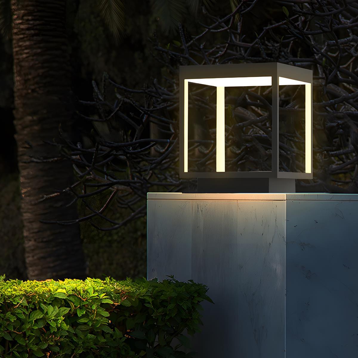 Stainless Steel Waterproof Square Hollow LED Outdoor Post Lights