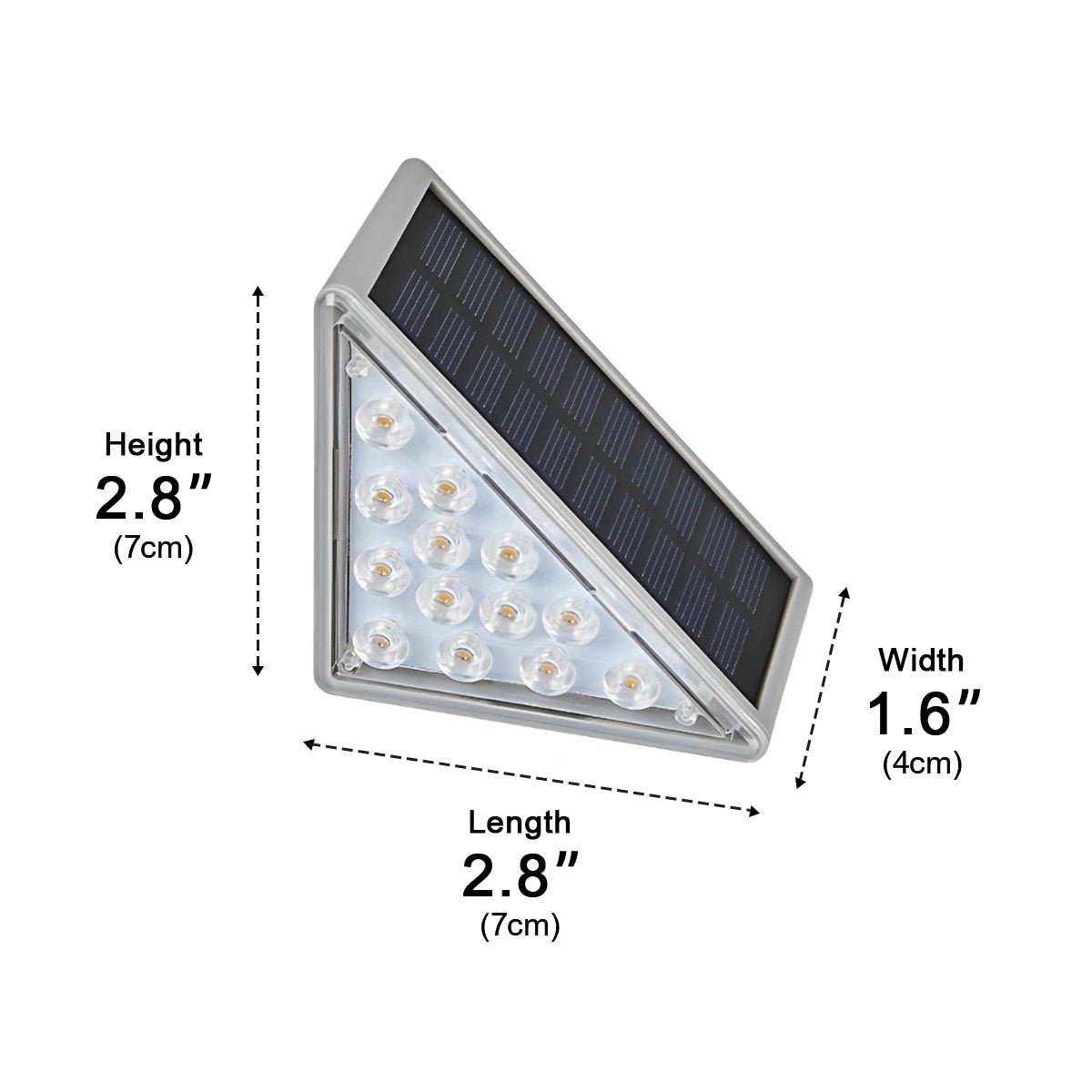 Triangular Intelligent Waterproof LED Solar Outdoor Step Lights Stairs Light
