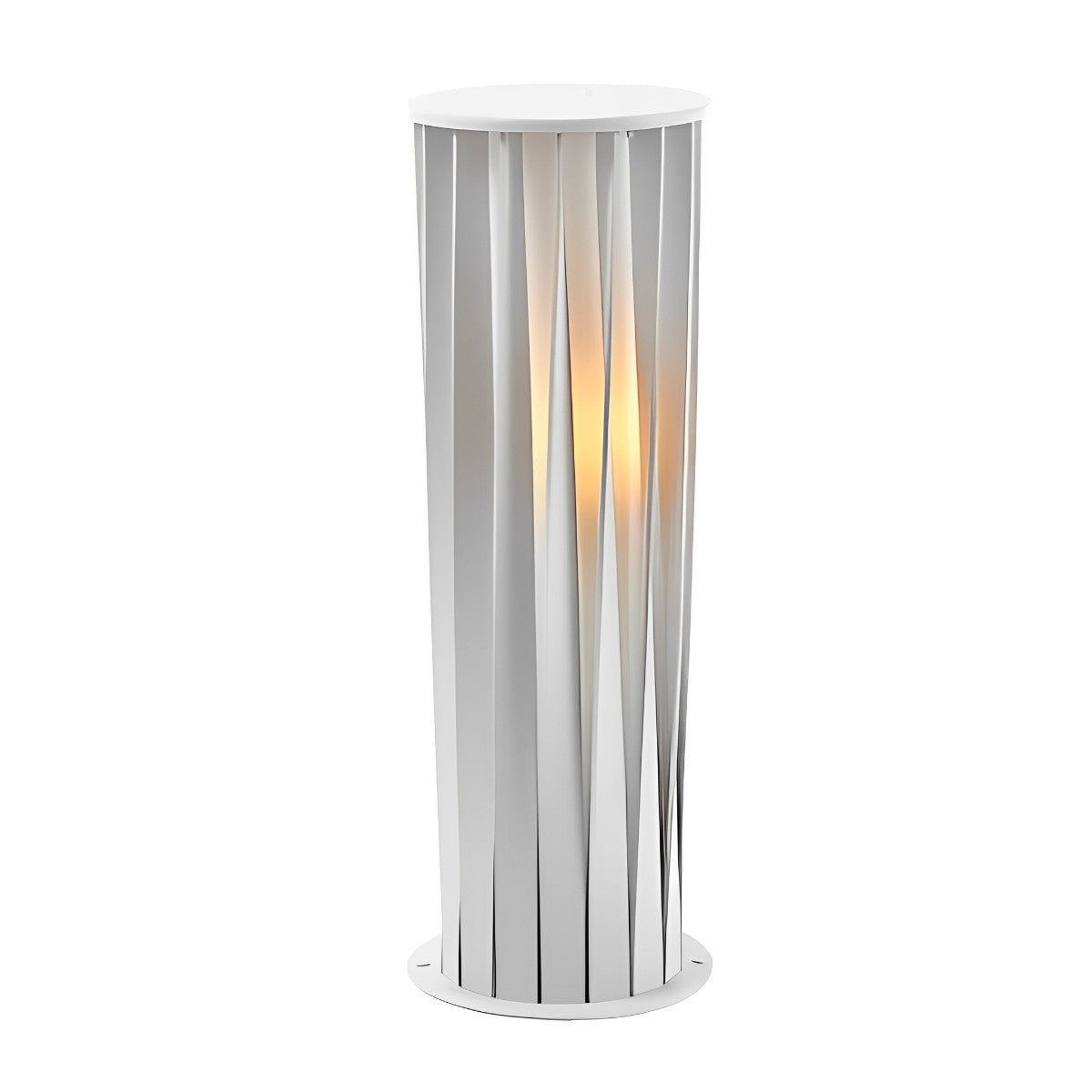 White Twisted Metal Lantern LED Waterproof Modern Lawn Light