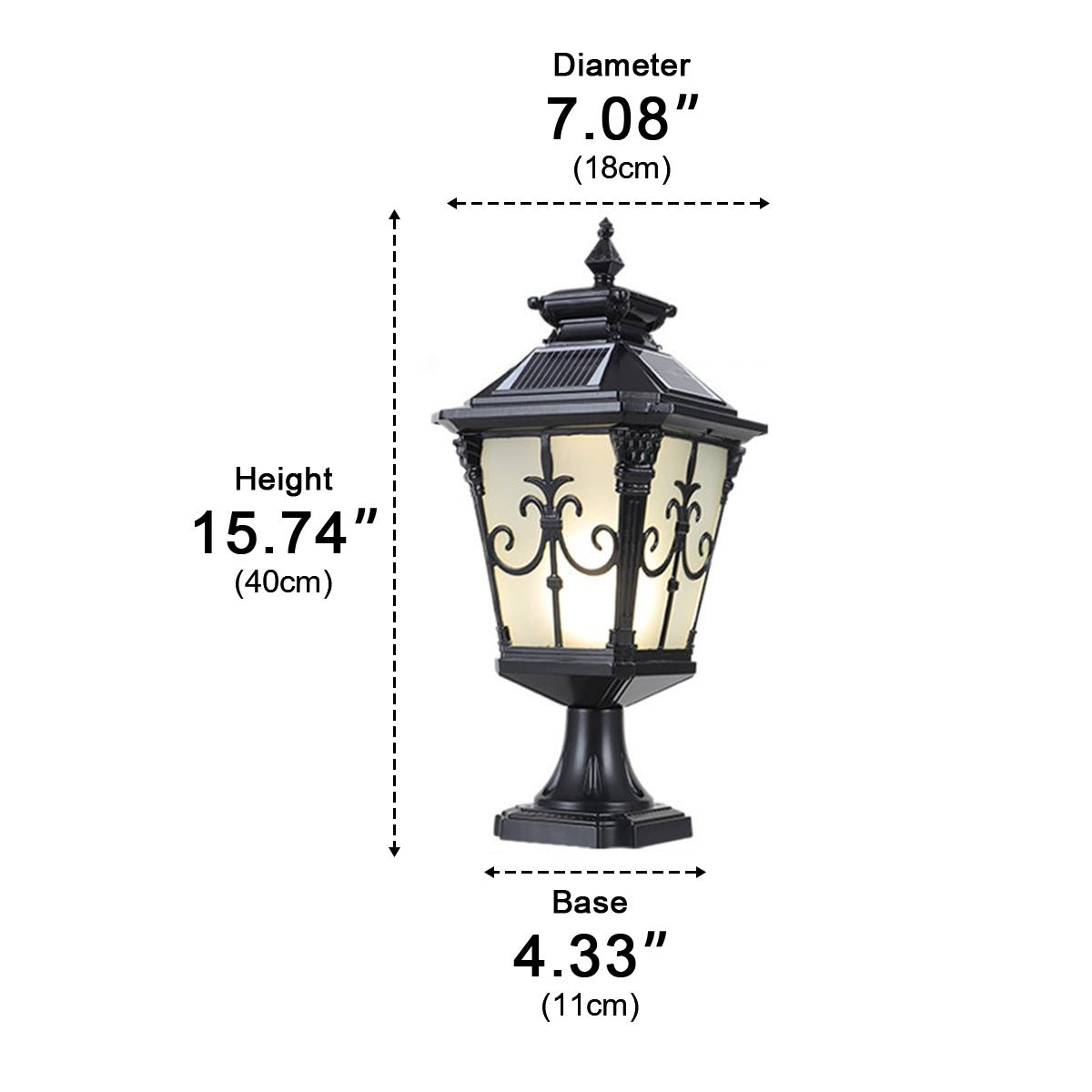 Victorian Style Fence Post Lights LED Garden Lamp Column Light Pillar Lam