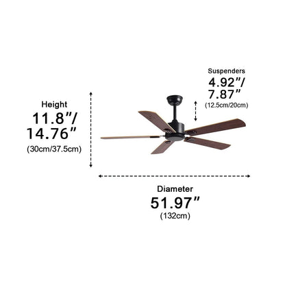 Vintage Wood Grain 6-speed Reverse Frequency Ceiling Fan 5 Blades