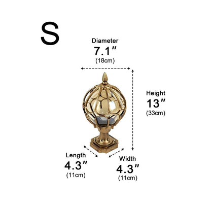 Vintage Glass Aluminum Round Ball Waterproof LED Outdoor Fence Post Light