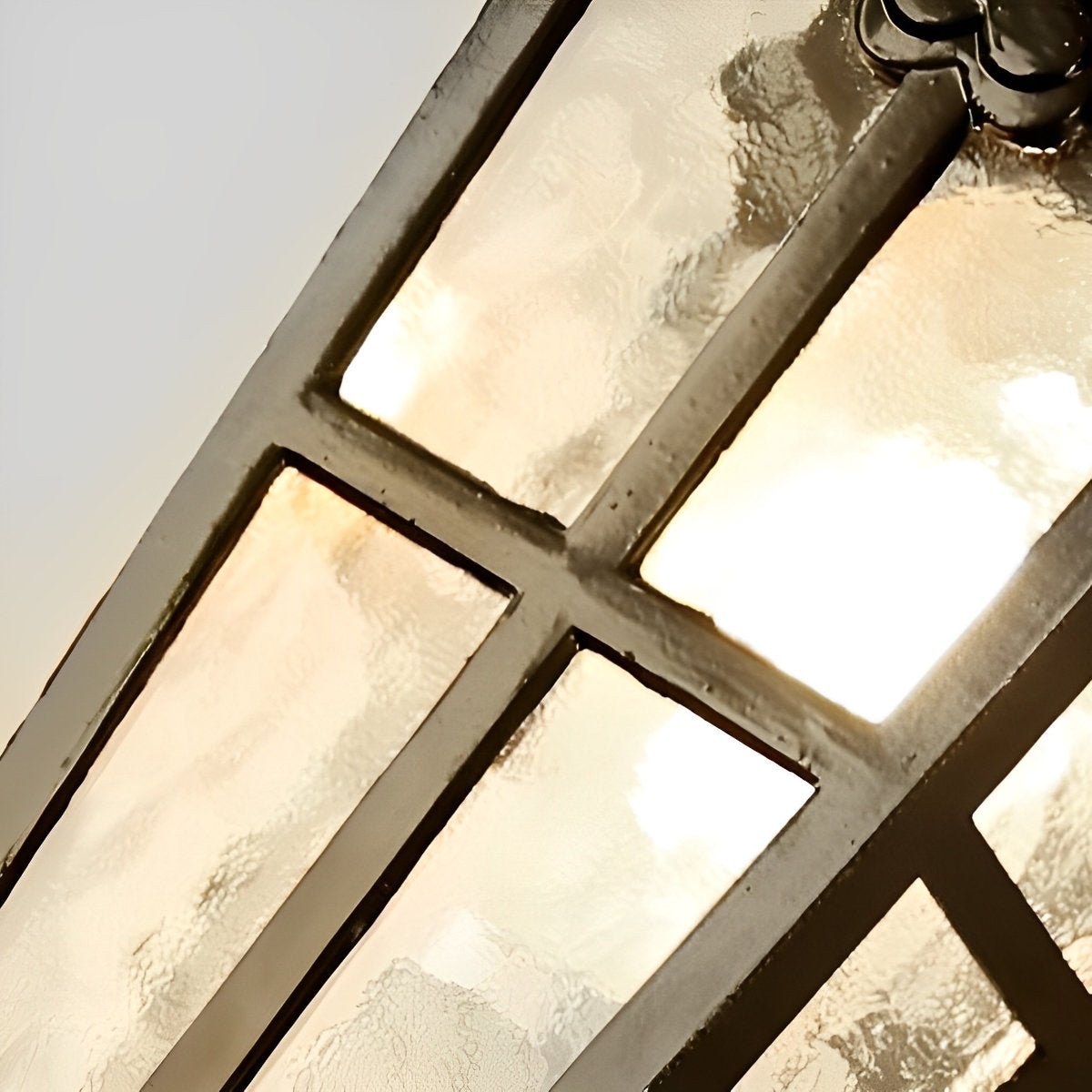 Vintage Glass Waterproof Black Outdoor Wall Sconce Lantern