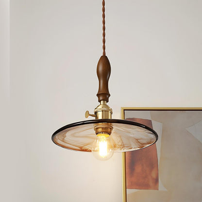 Vintage Golden Walnut Wood Indoor Pendant Lights