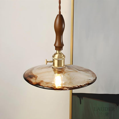 Vintage Golden Walnut Wood Indoor Pendant Lights