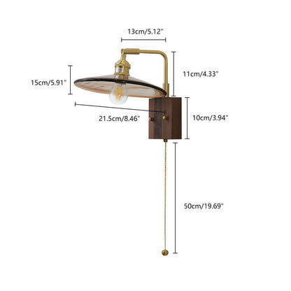 Vintage Golden Walnut Wood Indoor Wall Sconces