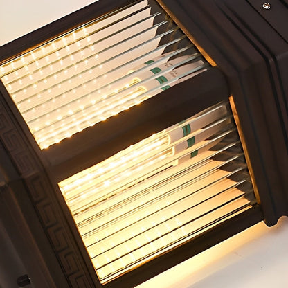 Vintage Grille Glass Shade Lampshade Waterproof Fence Post Lights
