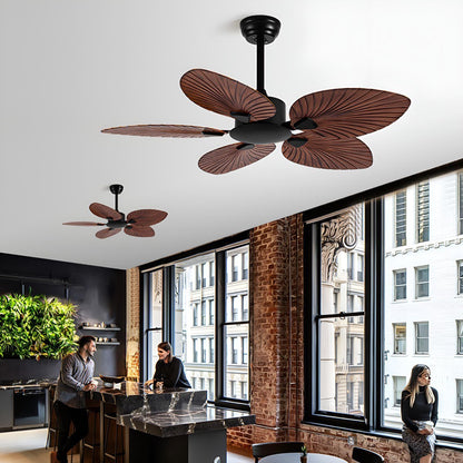 Vintage Imitation Palm Leaf 6-speed Reverse Frequency Ceiling Fan