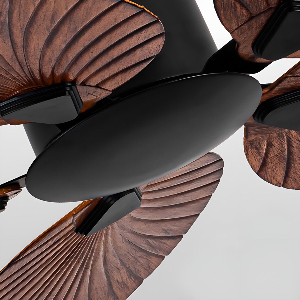 Vintage Imitation Palm Leaf 6-speed Reverse Frequency Ceiling Fan