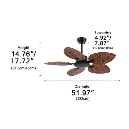 Vintage Imitation Palm Leaf 6-speed Reverse Frequency Ceiling Fan