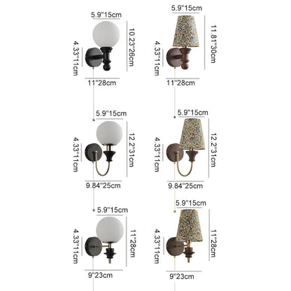 Vintage Indoor Globe Wall Sconces