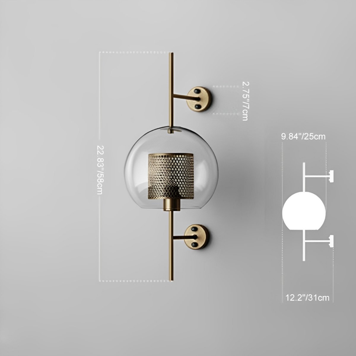 Vintage Luxury Industrial Glass Globe LED Wall Sconces