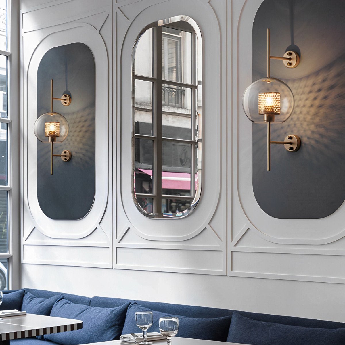 Vintage Luxury Industrial Glass Globe LED Wall Sconces