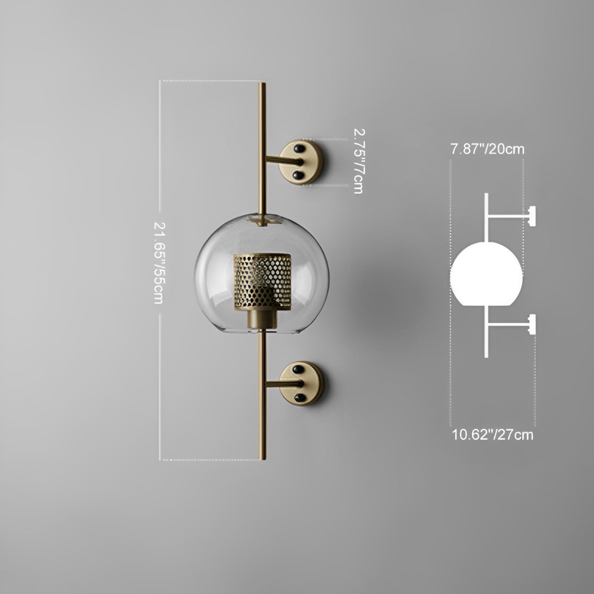 Vintage Luxury Industrial Glass Globe LED Wall Sconces