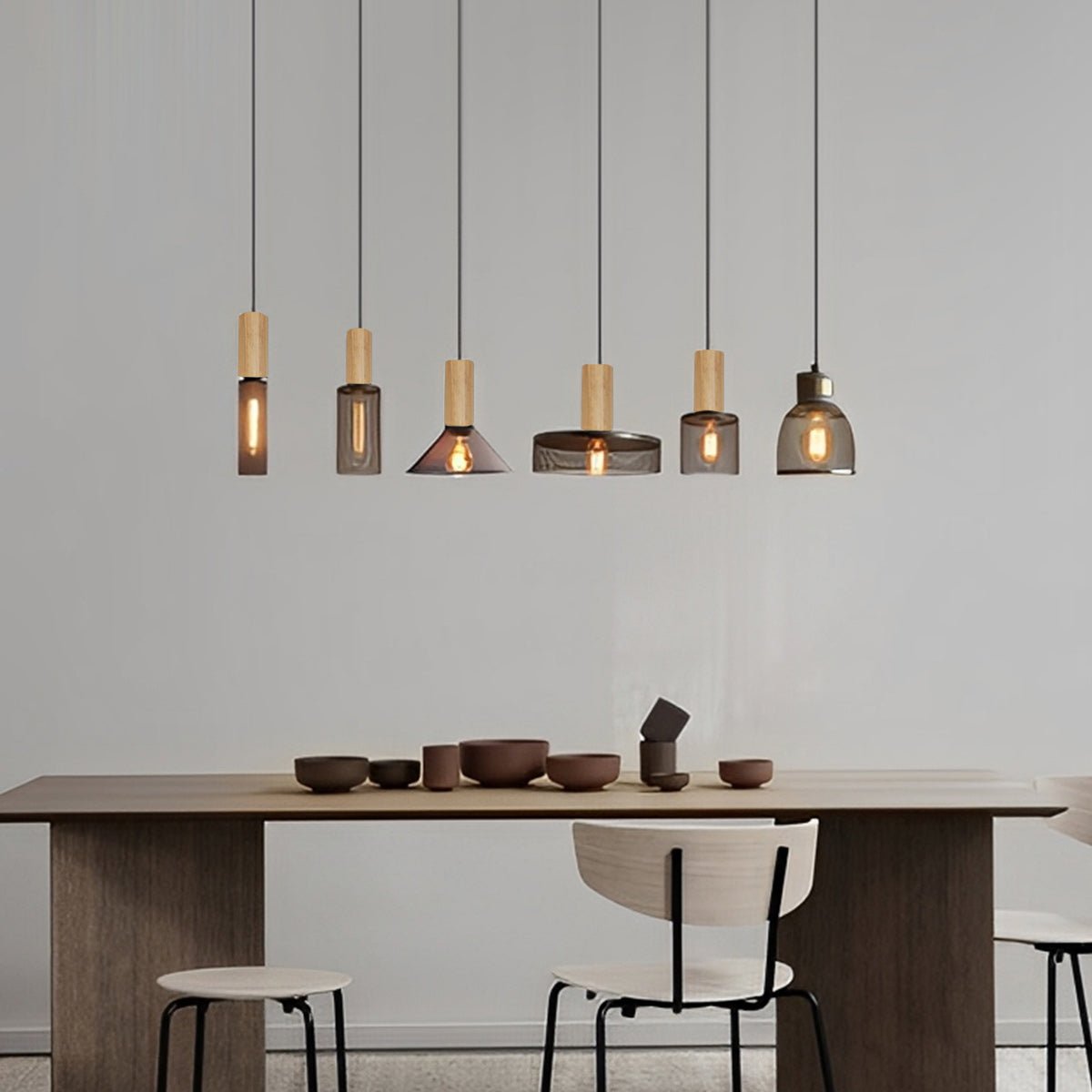 Vintage Minimalist Industrial Iron Mesh Bar LED Pendant Lights