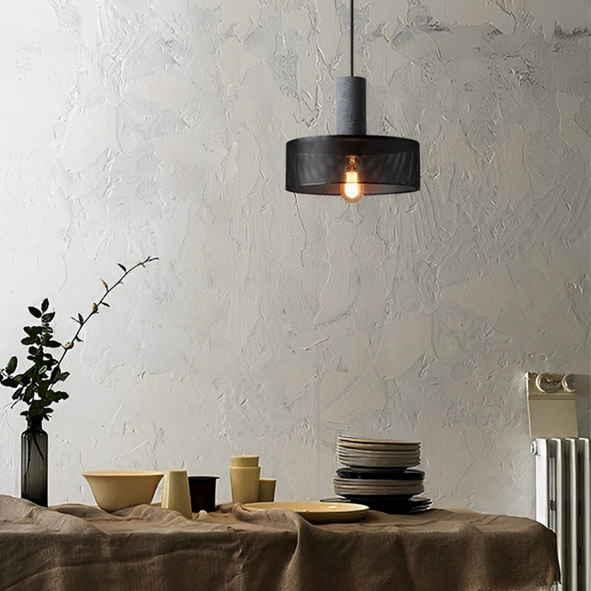 Vintage Minimalist Industrial Iron Mesh Bar LED Pendant Lights