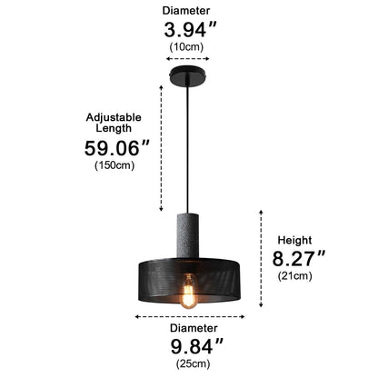 Vintage Minimalist Industrial Iron Mesh Bar LED Pendant Lights