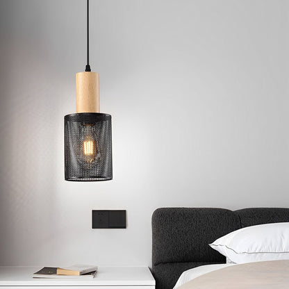 Vintage Minimalist Industrial Iron Mesh Bar LED Pendant Lights
