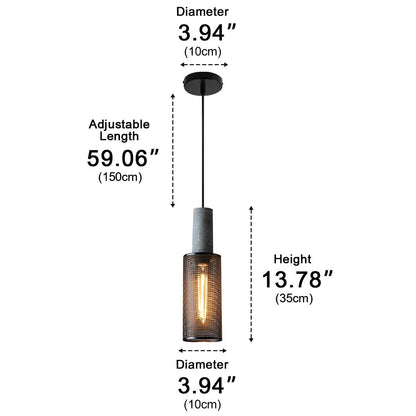Vintage Minimalist Industrial Iron Mesh Bar LED Pendant Lights