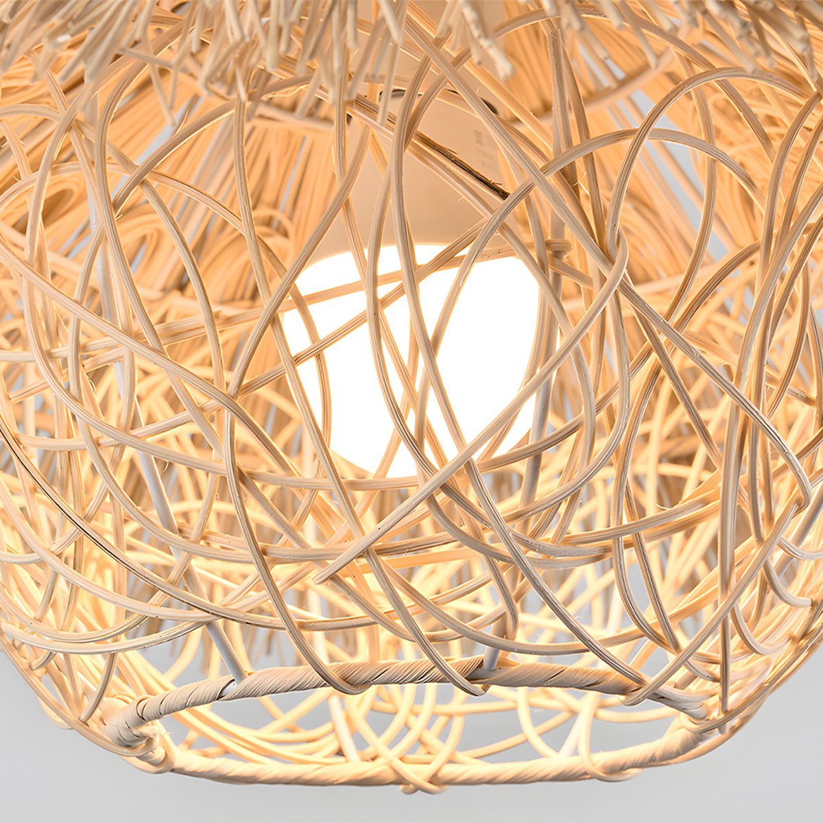 Vintage Rattan Weave Bird's Nest Pendant Lights