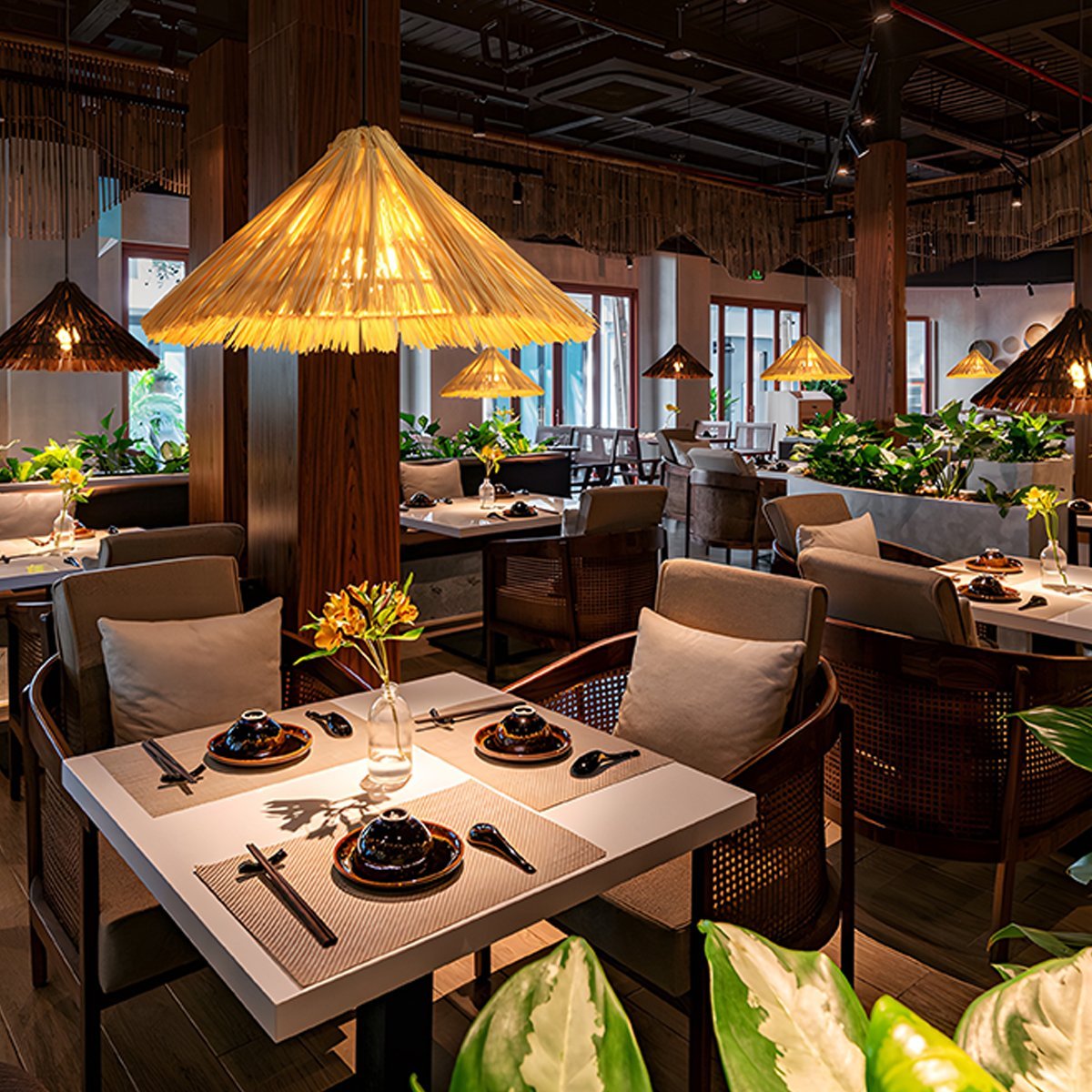 Vintage Rattan Weave Bird's Nest Pendant Lights