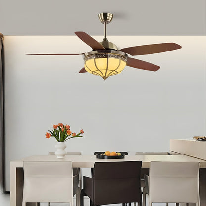 Vintage Reverse Variable Frequency Ceiling Fan Light