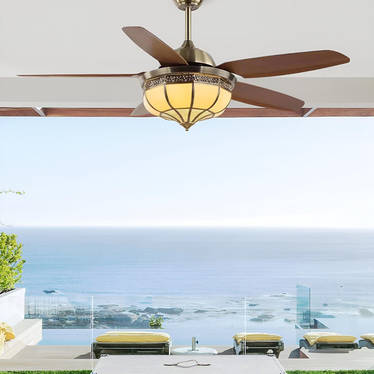 Vintage Reverse Variable Frequency Ceiling Fan Light