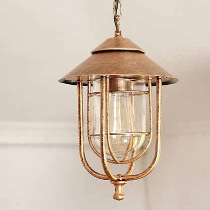 Vintage Rustic Birdcage Waterproof Outdoor LED Lantern Pendant Lights