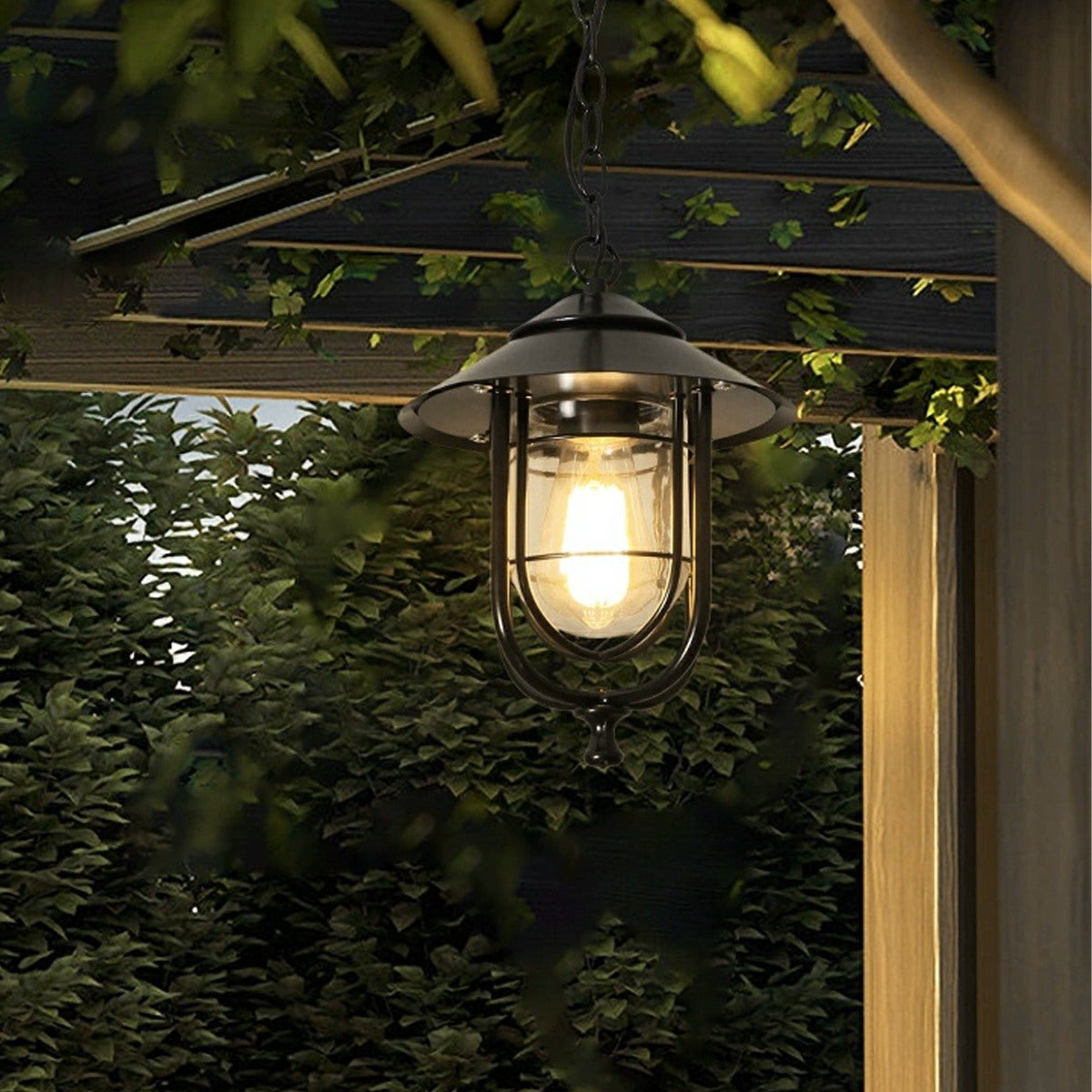 Vintage Rustic Birdcage Waterproof Outdoor LED Lantern Pendant Lights