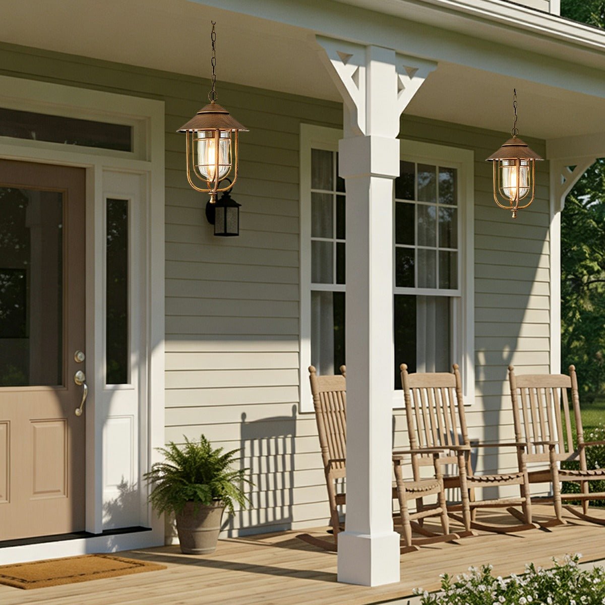 Vintage Rustic Birdcage Waterproof Outdoor LED Lantern Pendant Lights