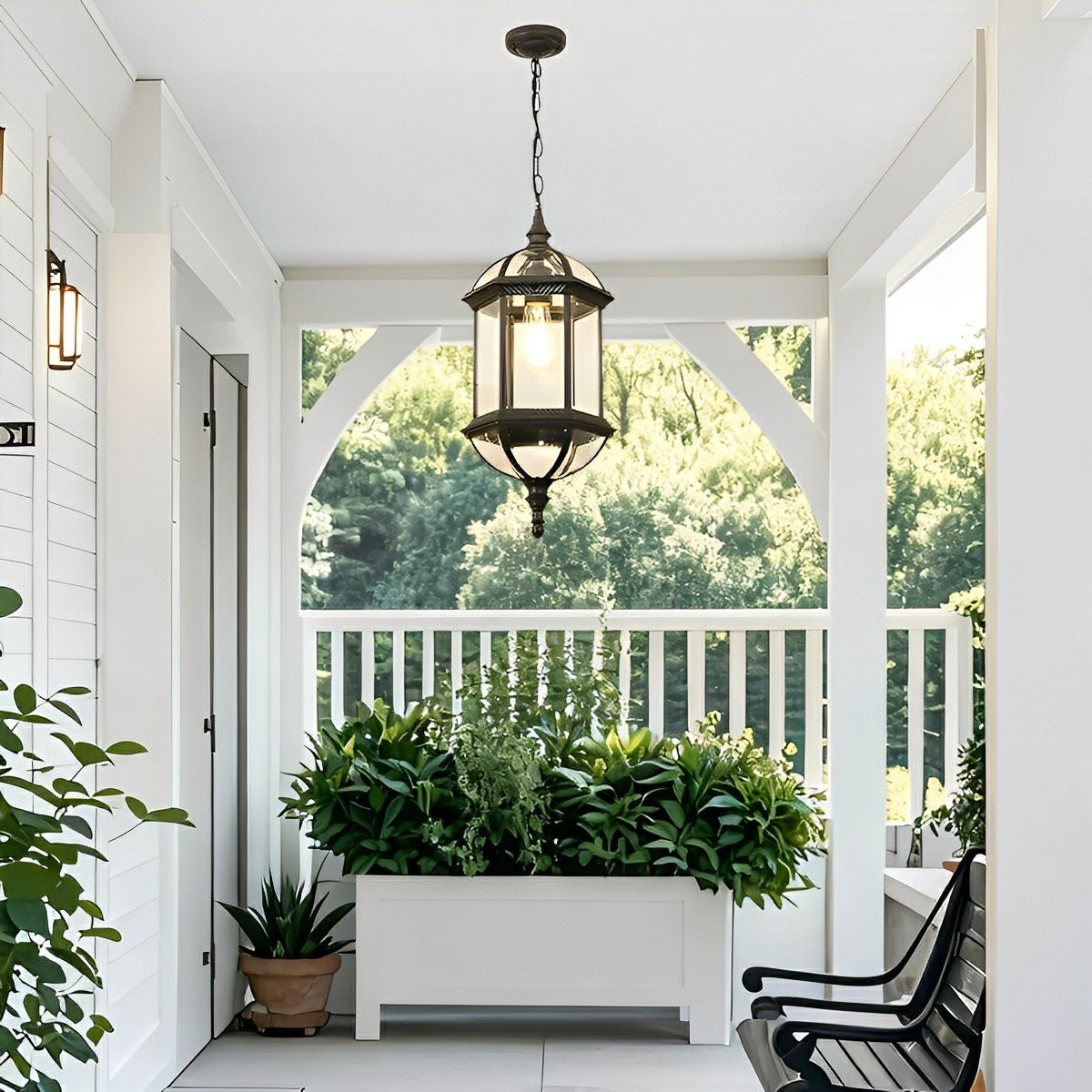 Vintage Rustic Cylinder Waterproof Outdoor LED Lantern Pendant Lights