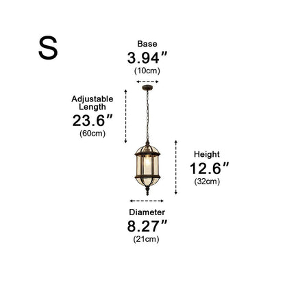 Vintage Rustic Cylinder Waterproof Outdoor LED Lantern Pendant Lights