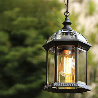 Vintage Rustic Gazebo Waterproof Outdoor LED Lantern Pendant Lights