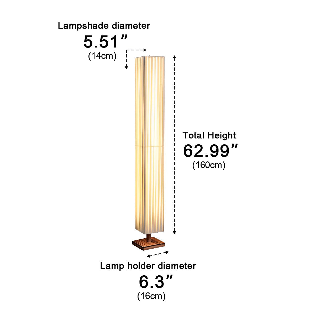 Vintage Square Column Plug In LED Floor Lamp