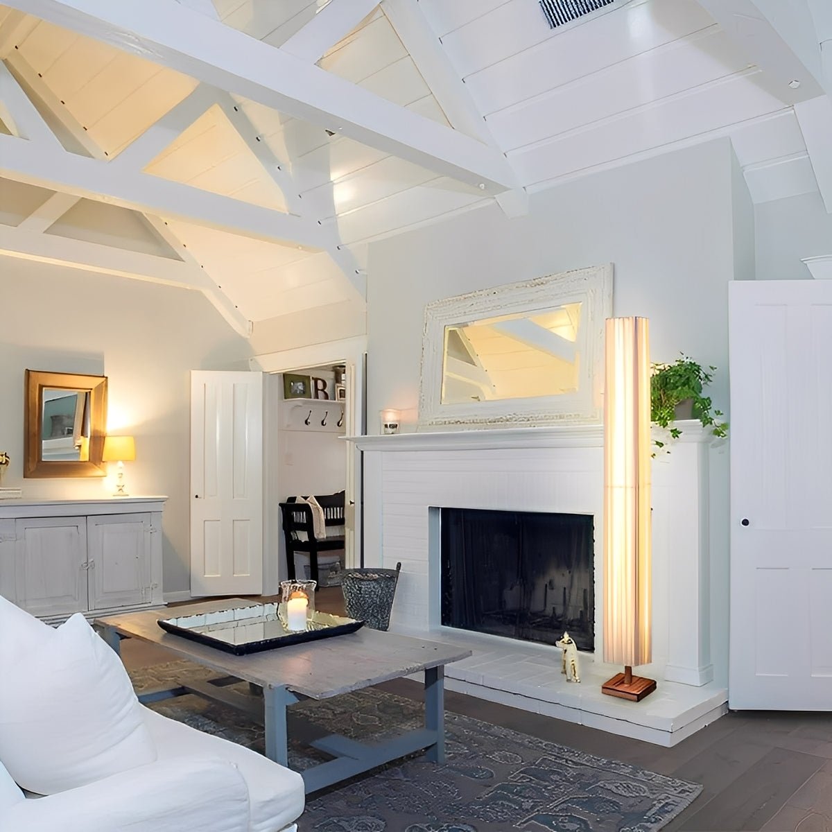 Vintage Square Column Plug In LED Floor Lamp