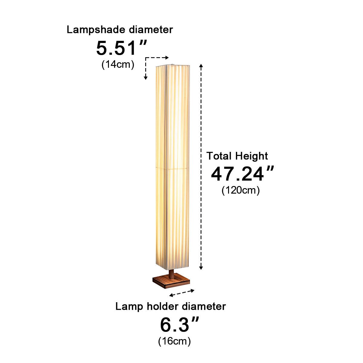 Vintage Square Column Plug In LED Floor Lamp